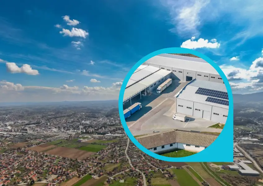 Aerial view of the Lorenaprom plant in Loznica